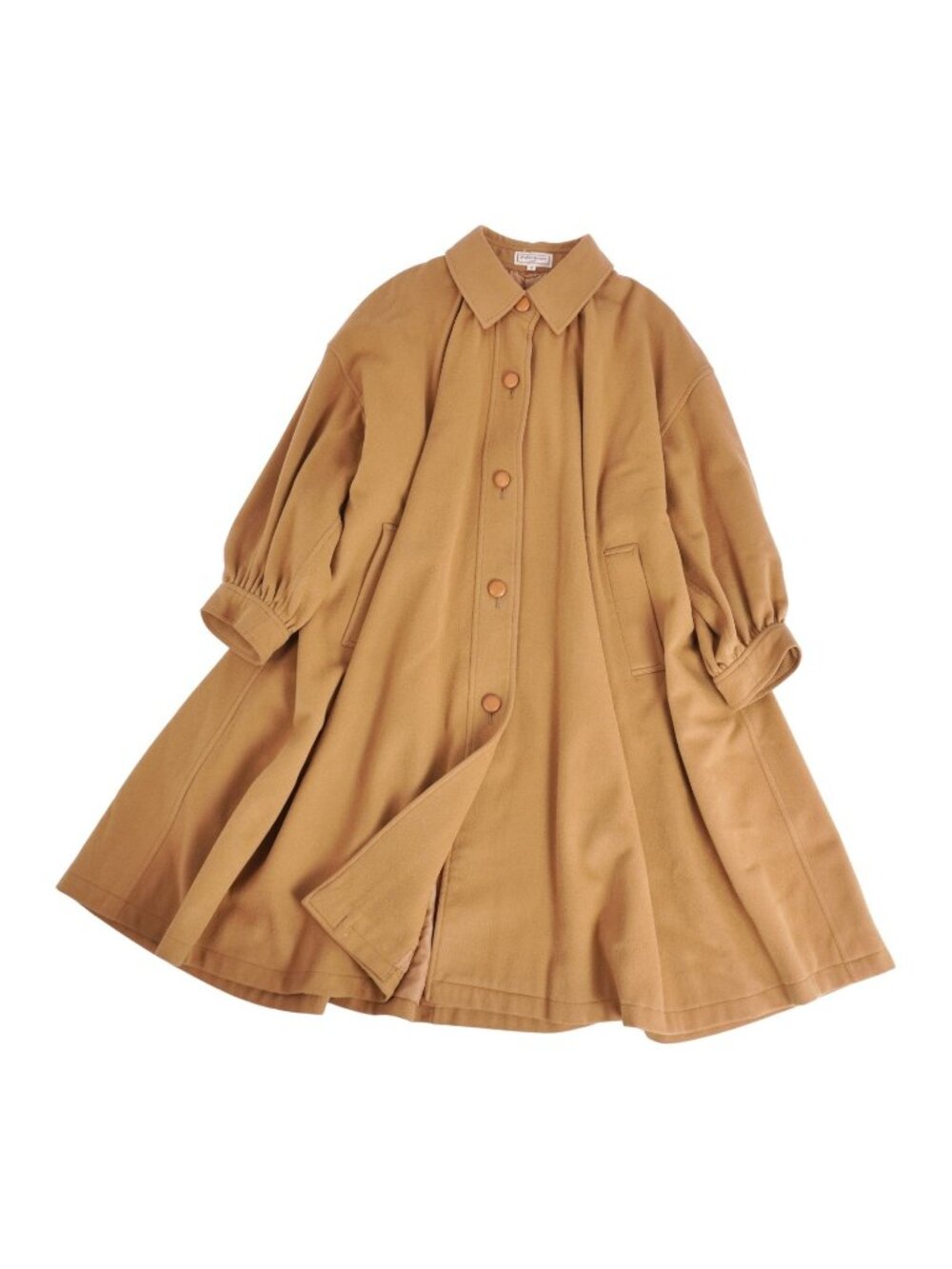 Saint Laurent Vintage Coat Long Wool Brown
